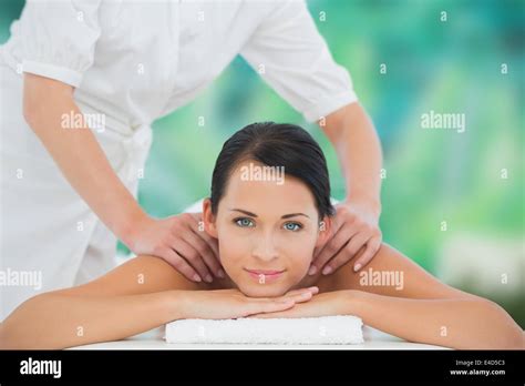 Beautiful brunette enjoying massage Stock Photos and Images